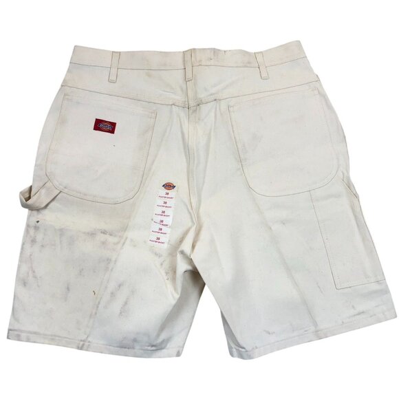 Dickies Mens Painter Shorts Size 38 White Canvas Utility Workwear Chino - Picture 2 of 12
